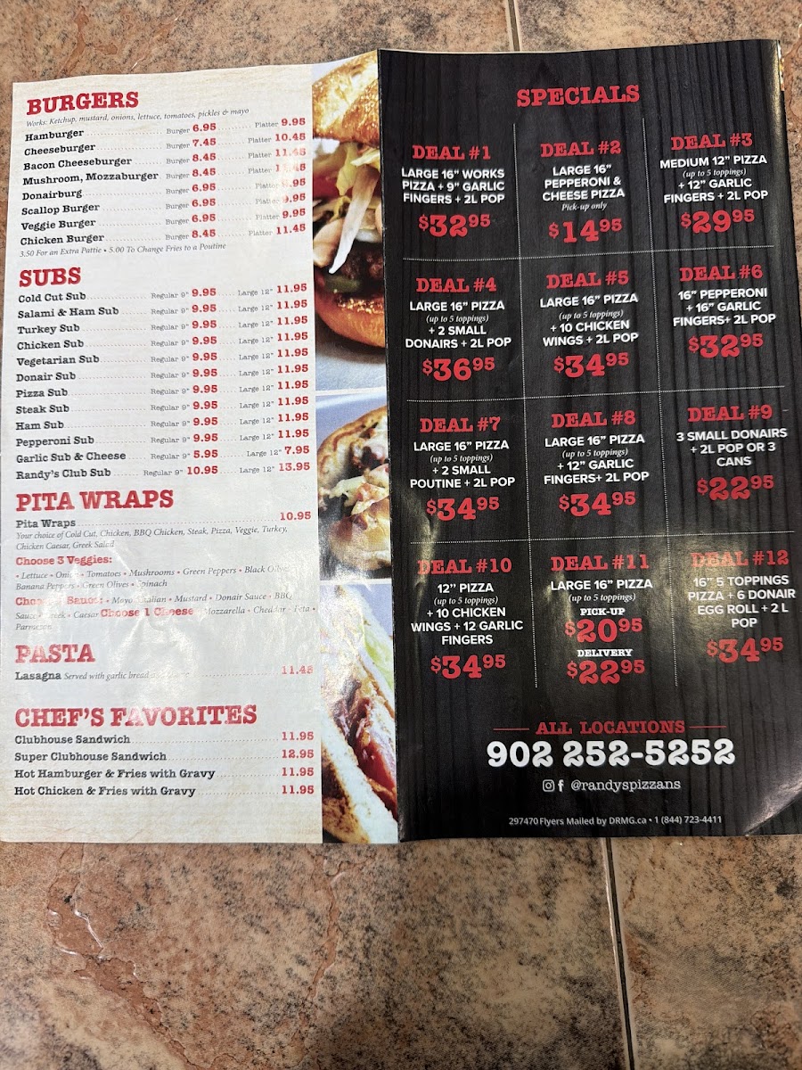 Randy's Pizza Menu - Image 2